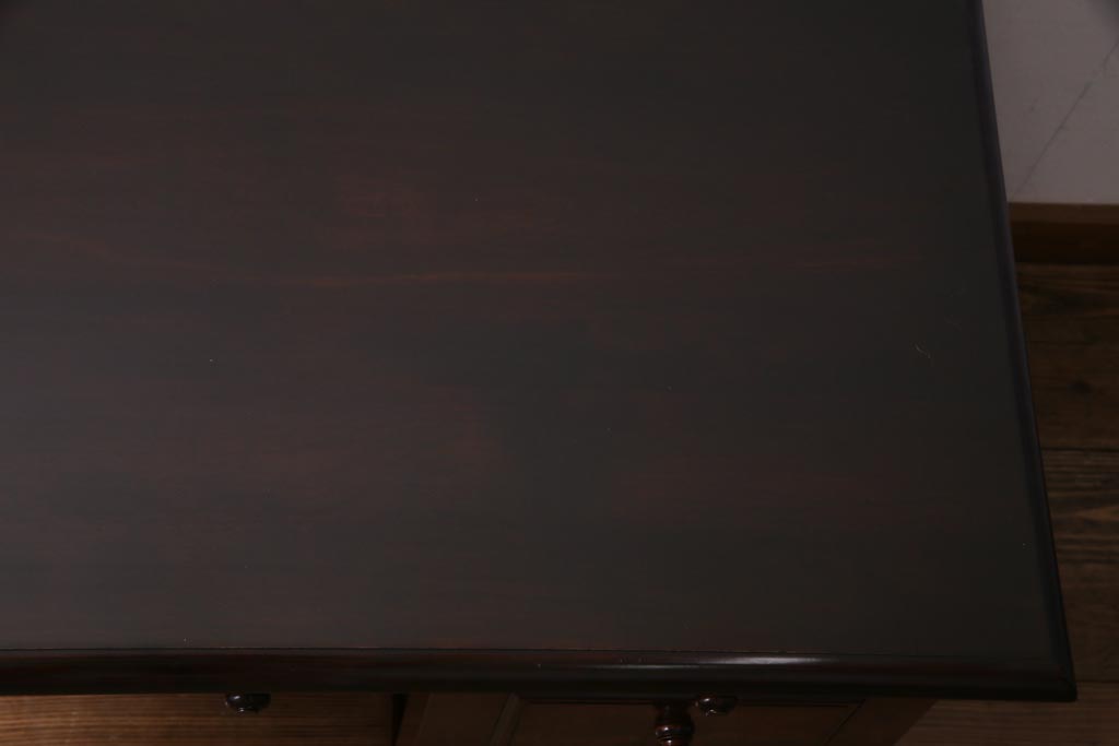 中古　九州民芸家具　上品な雰囲気漂う片袖デスク(机、在宅ワーク、在宅用ワークデスク)(定価約28万円)(1)