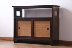 アンティーク家具　和製アンティーク　高級品　三方欅材の茶箪笥