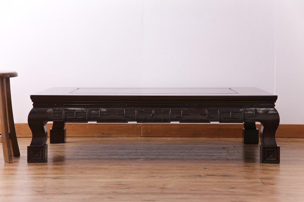 アンティーク家具 重厚な雰囲気が魅力の古い唐木座卓(センターテーブル、ローテーブル)(1) | ラフジュ工房