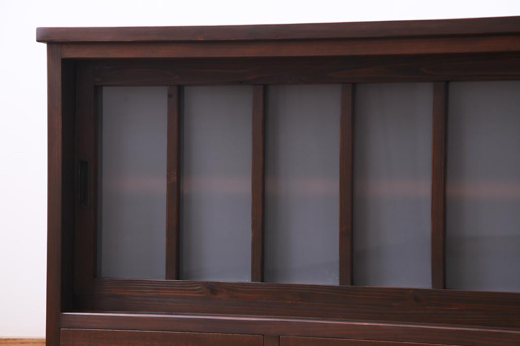 ラフジュ工房オリジナル　引き出し付きのデザインが素敵な古建具リメイクのテレビボード(ローボード)
