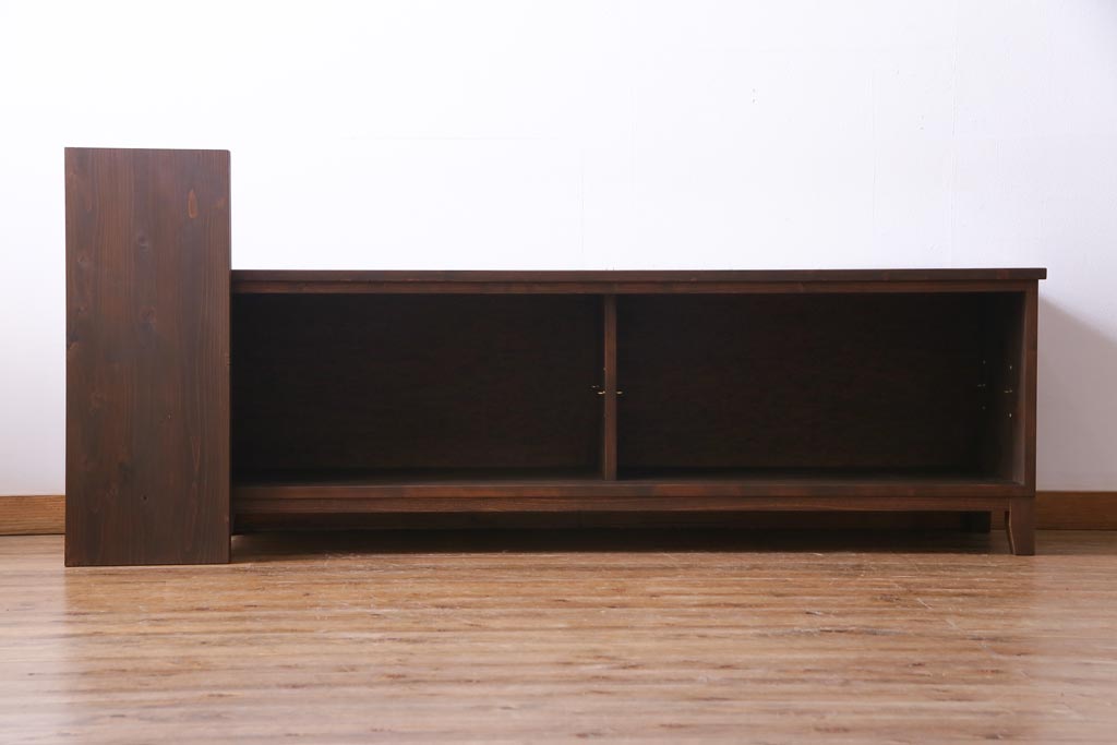 ラフジュ工房オリジナル　組子戸リメイク　斜め格子の建具が魅力的なローボード(戸棚、テレビボード)