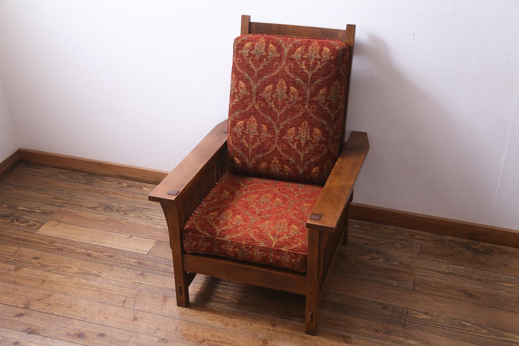 中古　Stickley(スティックレー、スティックレイ)　モリス　リクライナー　アームチェア(1Pソファ、リクライニングチェア)(定価約70万円)