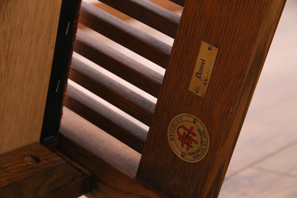 中古　Stickley(スティックレー、スティックレイ)　モリス　リクライナー　アームチェア(1Pソファ、リクライニングチェア)(定価約70万円)