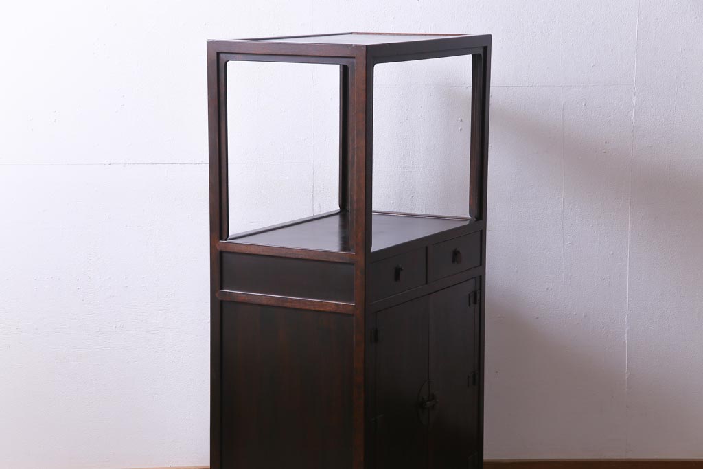 ビンテージ　松本民芸家具　#132型　格式高い雰囲気の朝鮮棚(飾り棚)(定価約42万円)