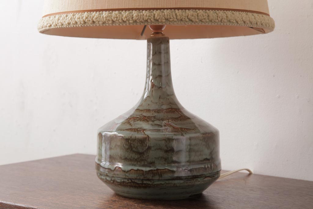 北欧ビンテージ　デンマーク　Desiree(デジレ)窯　シックな色合いのセラミック製テーブルランプ(卓上照明、スタンドライト)