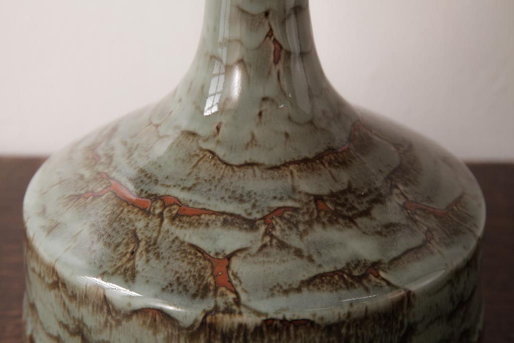 北欧ビンテージ　デンマーク　Desiree(デジレ)窯　シックな色合いのセラミック製テーブルランプ(卓上照明、スタンドライト)