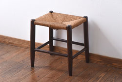 ビンテージ　松本民芸家具　優しい座り心地の#19型ラッシスツール(椅子)