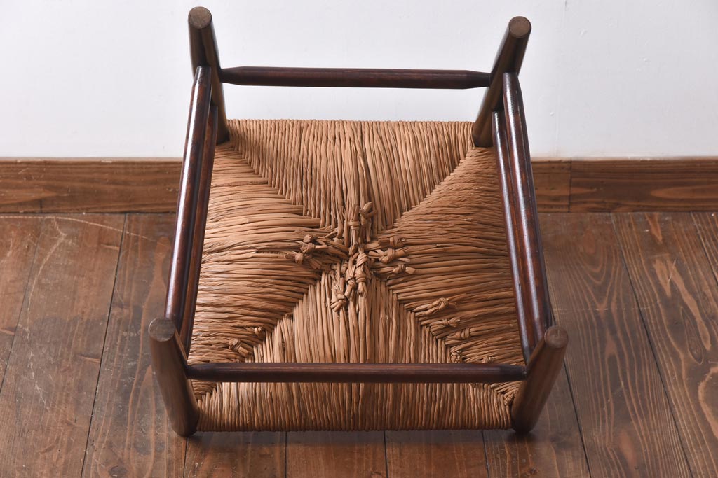 ビンテージ　松本民芸家具　#63型　ラダーバックのラッシチェア(ダイニングチェア、椅子)(定価約11万円)