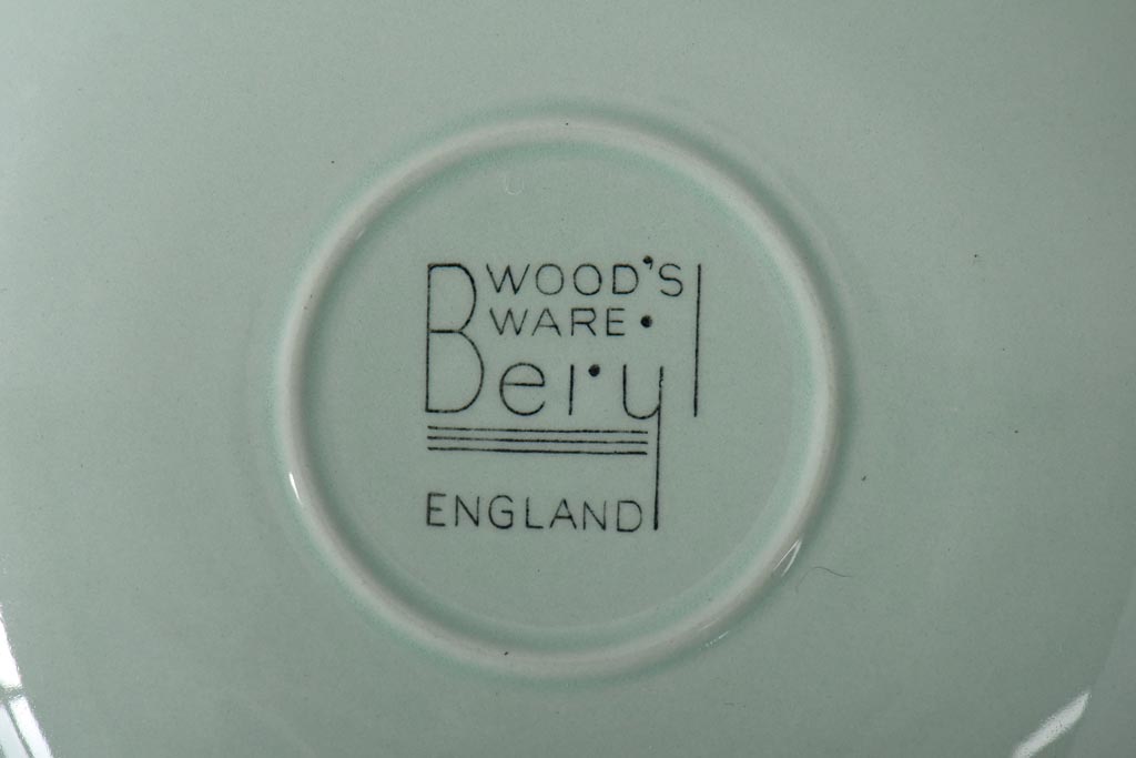 イギリス　Woods Ware(ウッズウェア)　beryl(ベロル)　カップ&ソーサー2客セット(洋食器)(1)