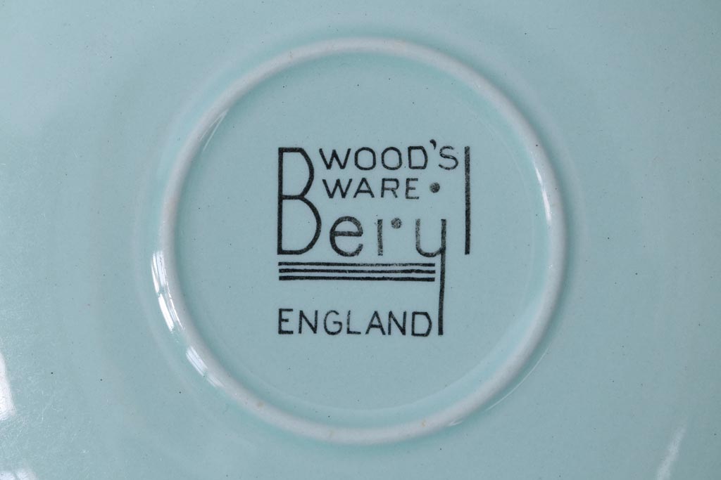 イギリスビンテージ　Woods ware(ウッズウエア)　Beryl(ベロル)　レトロなカップ&ソーサー2客セット(3)