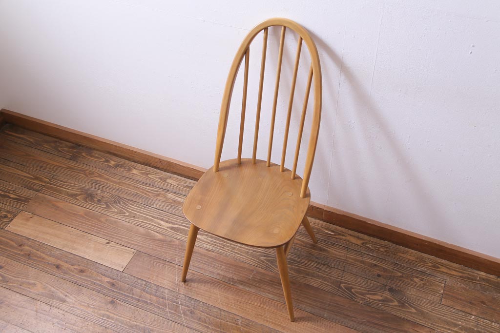 ヴィンテージ家具　イギリスビンテージ　ERCOL(アーコール)　ナチュラルな木味が魅力的なクエーカーチェア(椅子)(2)