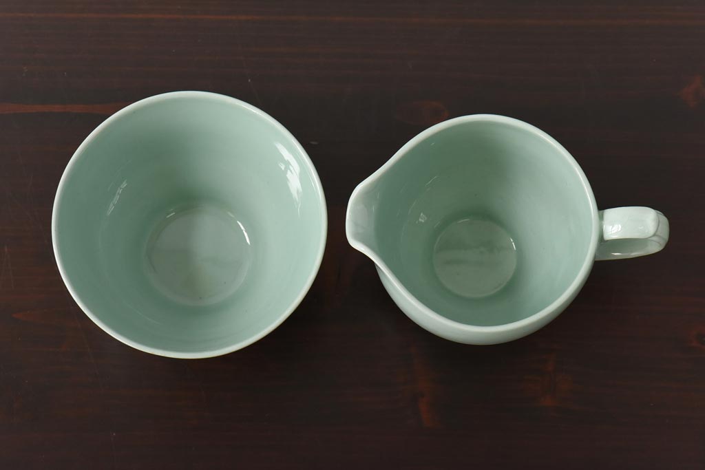 イギリスビンテージ　Woods ware(ウッズウエア)　Beryl(ベロル)　ティーセット(シュガーボウル、ミルクポット)