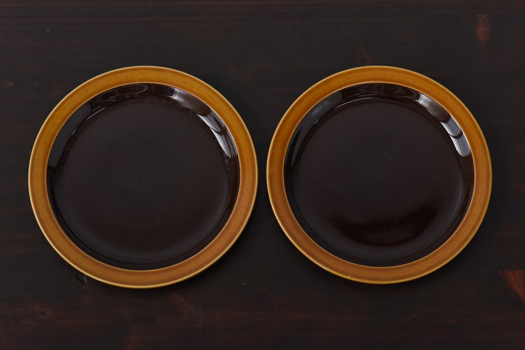 イギリスビンテージ　HORNSEA(ホーンジー)　BRONTE(ブロンテ)シリーズ　トリオ2客セット(カップ、ソーサー、プレート、洋食器)(1)