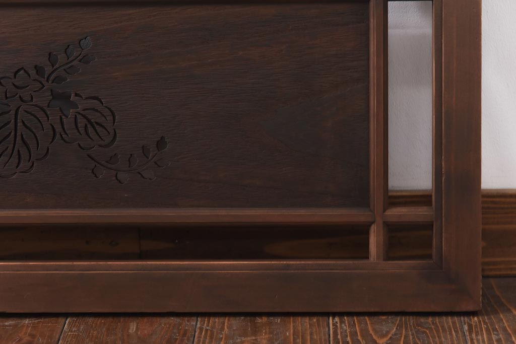 和製アンティーク　桐材くり抜き　桐紋の透かしが上品な欄間(明かり取り、明り取り)(1)