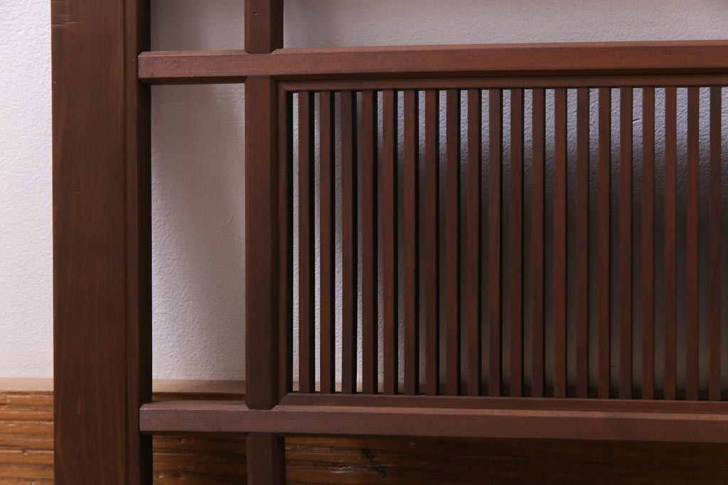 和製アンティーク　桐材　素朴な木味が風情を感じさせる欄間(筬欄間、明り取り)