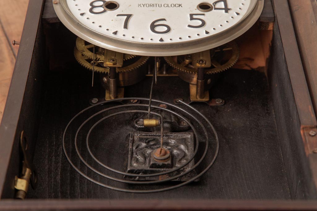 アンティーク雑貨　昭和中期　Mastery 協立時計工業株式会社(KYORITU CLOCK)　手巻き　ゼンマイ式振り子時計(柱時計、壁掛け時計)