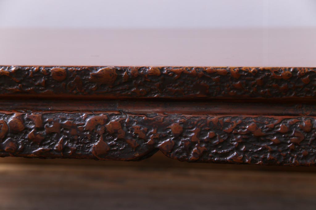 ヴィンテージ家具　ビンテージ　津軽塗(唐塗、変わり塗り)　独特の風合いが目を引く座卓(ローテーブル)