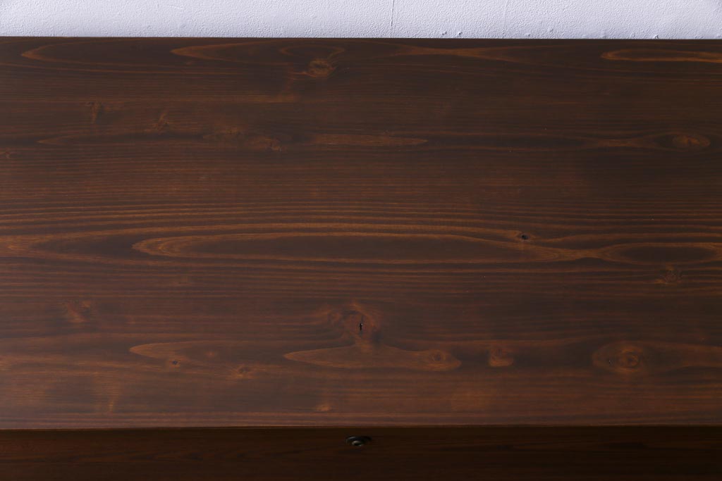 リメイク家具　大正昭和初期　前板エンジュ材　美しい木目の和モダンなリビングボード(引き出し、チェスト、テレビボード)