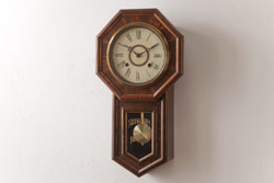 アンティーク雑貨　和製アンティーク　SEIKOSHA(精工舎、セイコー)　内部交換済み・電池式　八角振り子時計(掛時計、柱時計)