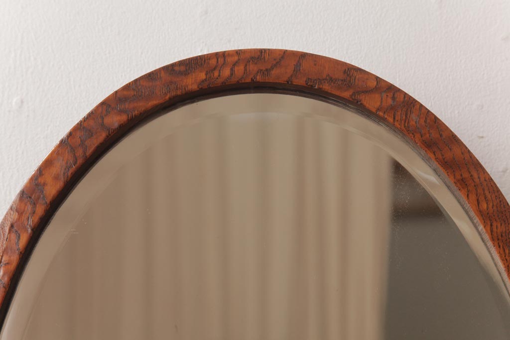 アンティーク家具　昭和初期　タモ材　上品な和の雰囲気漂う鏡台(鏡、ドレッサー)