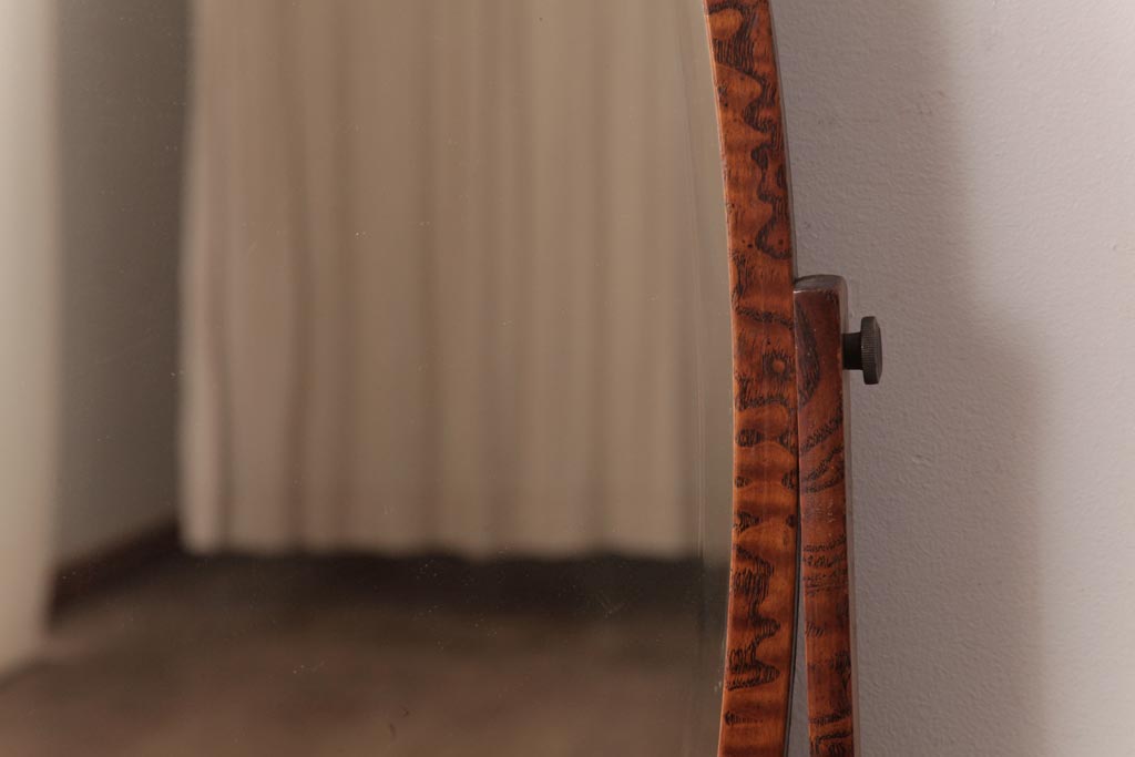アンティーク家具　昭和初期　タモ材　上品な和の雰囲気漂う鏡台(鏡、ドレッサー)