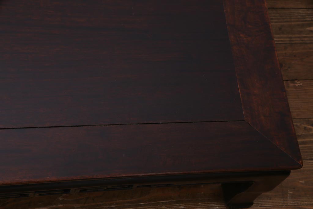 アンティーク家具　和製アンティーク　紫檀　深い色味が美しい時代物の座卓(ローテーブル)