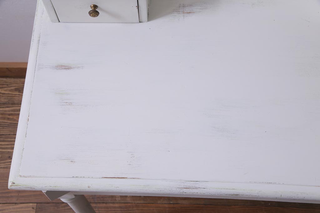 ペイント家具　フランスアンティーク　可憐な雰囲気を漂わせるドレッサー(ミラー、鏡)