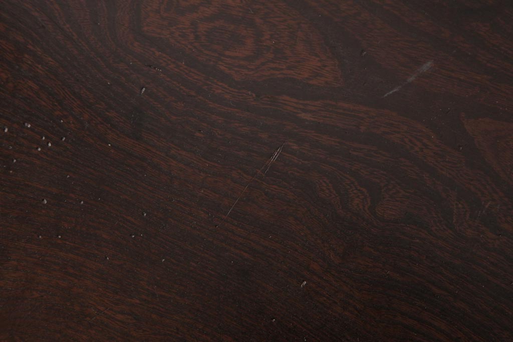 アンティーク家具　明治大正期　総ケヤキ材　重厚な質感と味のある杢目が魅力の文机(ローテーブル)
