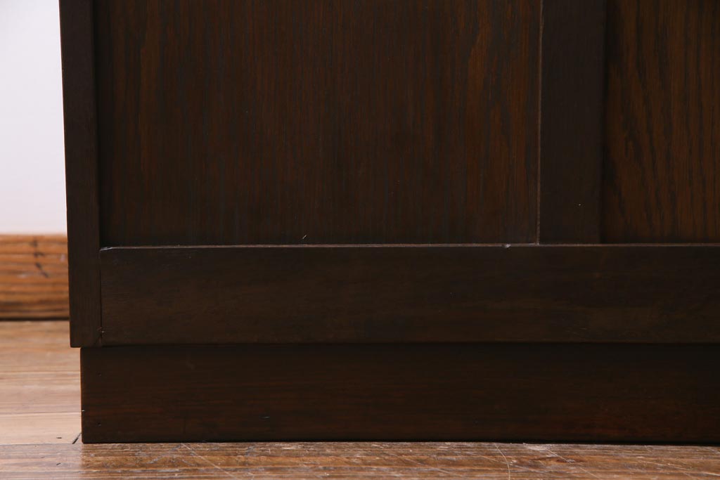 レトロ家具　昭和レトロ　ナラ材　たっぷり幅が嬉しいシンプルな両袖デスク(机、在宅ワーク、在宅用ワークデスク)