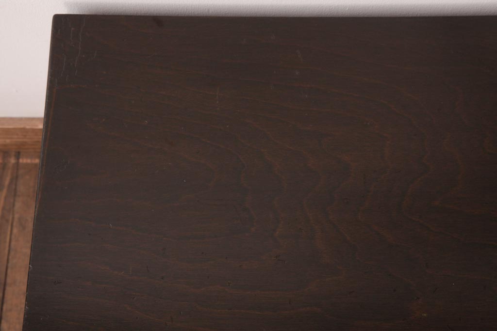 レトロ家具　昭和レトロ　シンプルで直線的なデザインの片袖デスク(文机、在宅ワーク、在宅用座机)