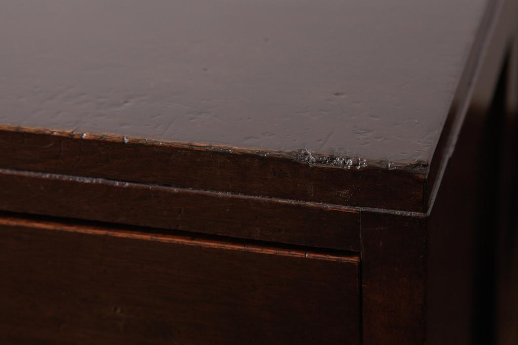 レトロ家具　昭和レトロ　シンプルで直線的なデザインの片袖デスク(文机、在宅ワーク、在宅用座机)