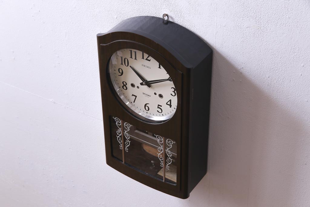 アンティーク雑貨　昭和レトロ　SEIKO(セイコー)　30DAY　ゼンマイ式　大正ロマンな空間に合う振り子時計(柱時計、掛け時計)