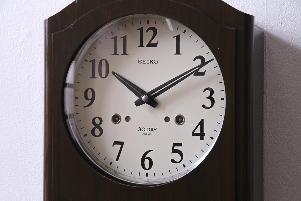 アンティーク雑貨　昭和レトロ　SEIKO(セイコー)　30DAY　ゼンマイ式　大正ロマンな空間に合う振り子時計(柱時計、掛け時計)