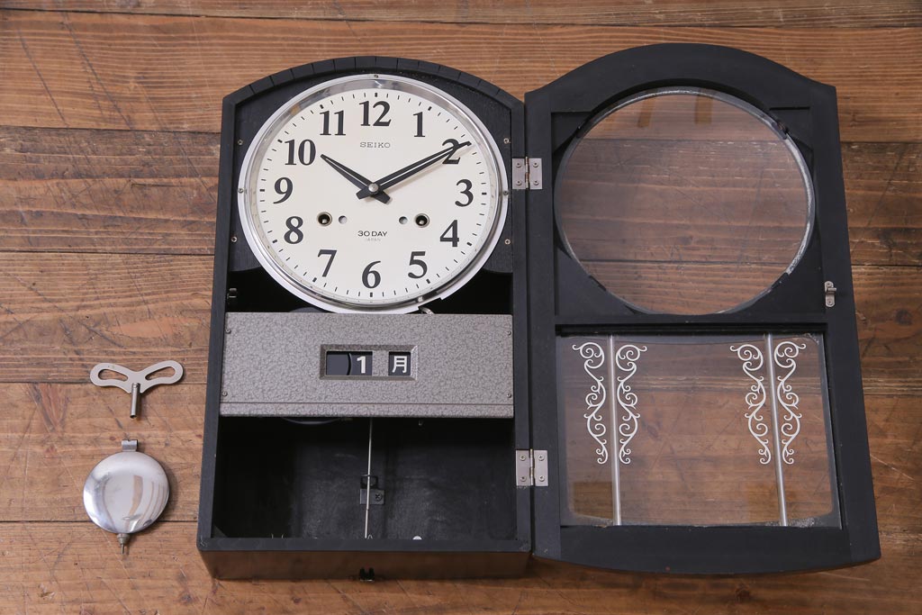 アンティーク雑貨 昭和レトロ SEIKO(セイコー) 30DAY ゼンマイ式 大正ロマンな空間に合う振り子時計(柱時計、掛け時計) | ラフジュ工房