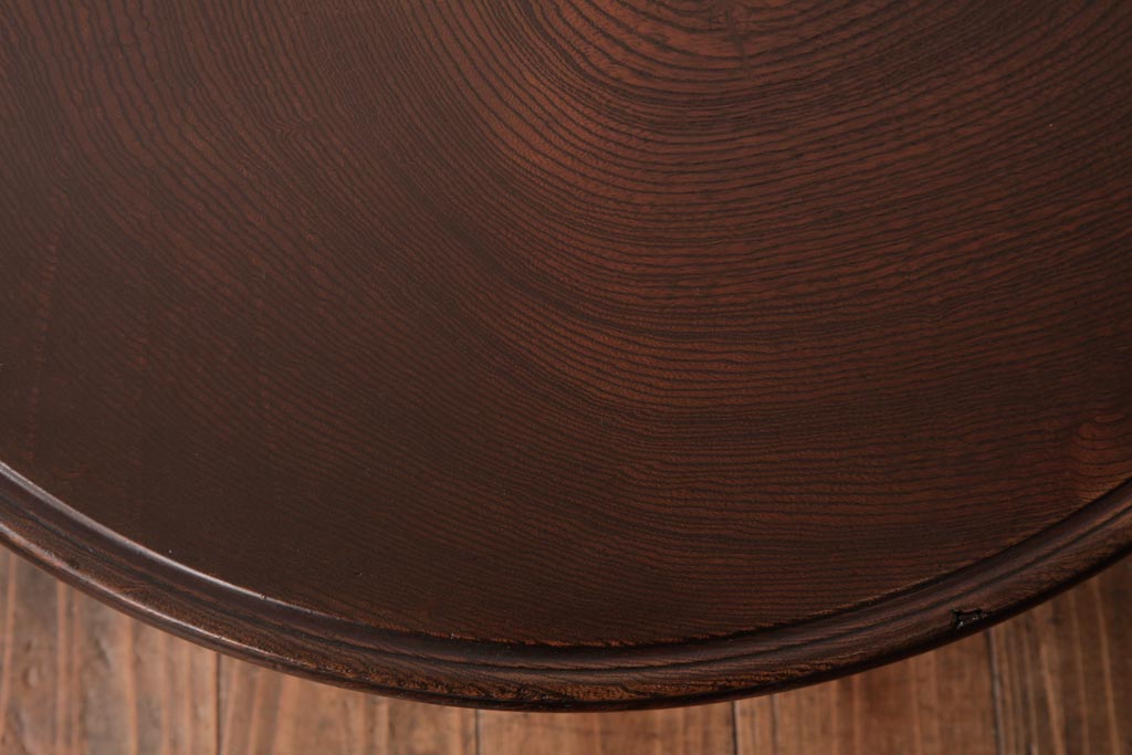 アンティーク雑貨　和製アンティーク　総ケヤキ材　明治大正期　美しい杢目となめらかな木肌が品格漂うローテーブル(飾り台)