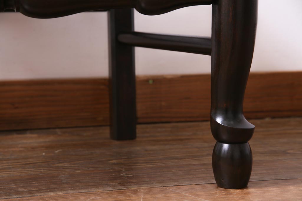 ビンテージ　松本民芸家具　#23型　ラッシ座面　山並みの背貫が素敵なラダーバックチェア(椅子)(定価約17.2万円)