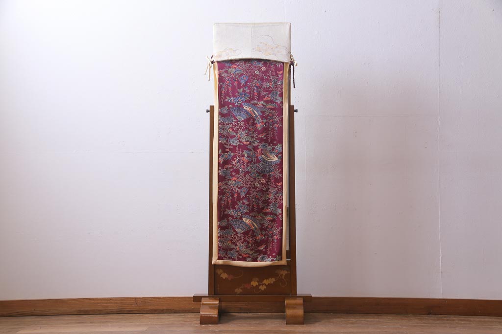 アンティーク雑貨　中古　山本幸三郎作　輪島塗　梨地蔦蒔絵　上品な高級感漂う姿見(鏡、ミラー)