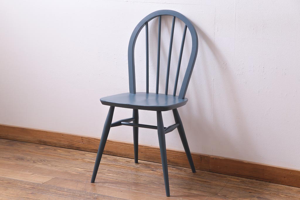 ペイント家具　イギリスビンテージ　ERCOL(アーコール)　シックな色合いのフープバックチェア(椅子、ダイニングチェア、ヴィンテージ)