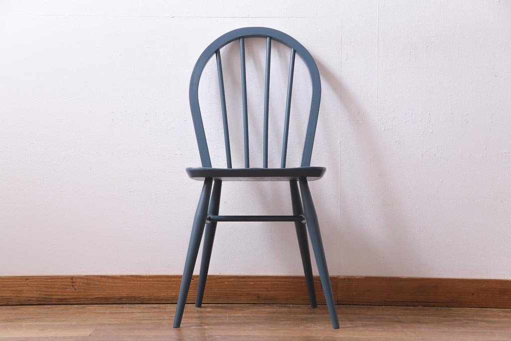 ペイント家具　イギリスビンテージ　ERCOL(アーコール)　シックな色合いのフープバックチェア(椅子、ダイニングチェア、ヴィンテージ)