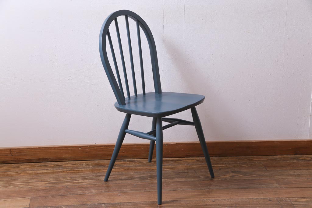 ペイント家具　イギリスビンテージ　ERCOL(アーコール)　シックな色合いのフープバックチェア(椅子、ダイニングチェア、ヴィンテージ)