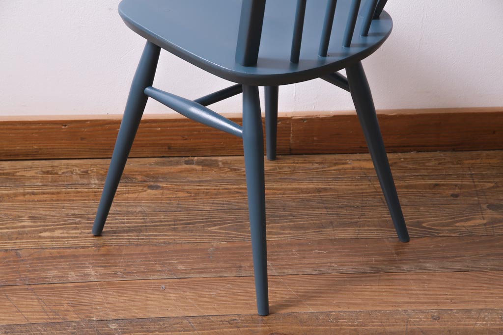 ペイント家具　イギリスビンテージ　ERCOL(アーコール)　シックな色合いのフープバックチェア(椅子、ダイニングチェア、ヴィンテージ)