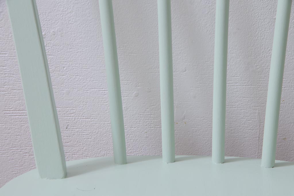 ペイント家具　イギリスビンテージ　ERCOL(アーコール)　ミントグリーンのフープバックチェア(椅子、ダイニングチェア)