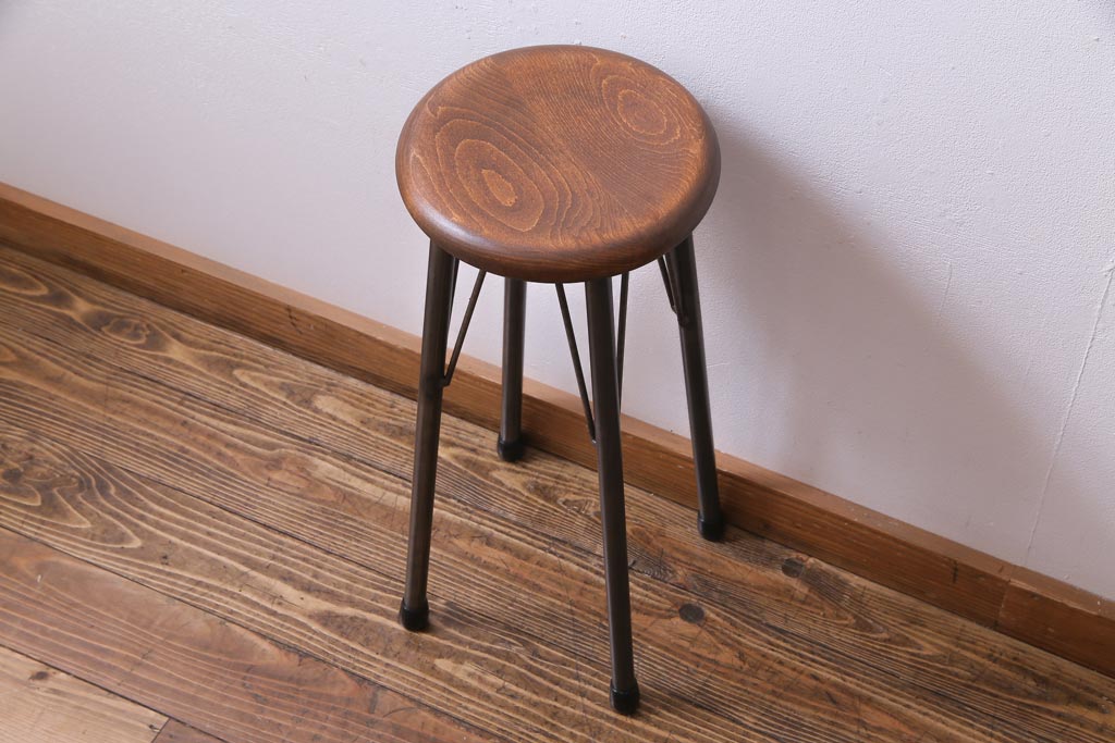 ラフジュ工房オリジナル　シンプルで馴染みやすいハイスツール(椅子)(2)