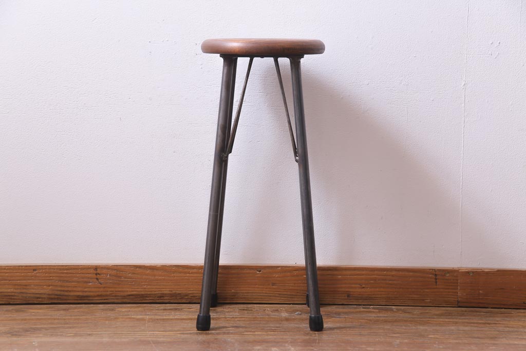 ラフジュ工房オリジナル　ユニセックスな雰囲気が魅力のハイスツール(椅子)(1)