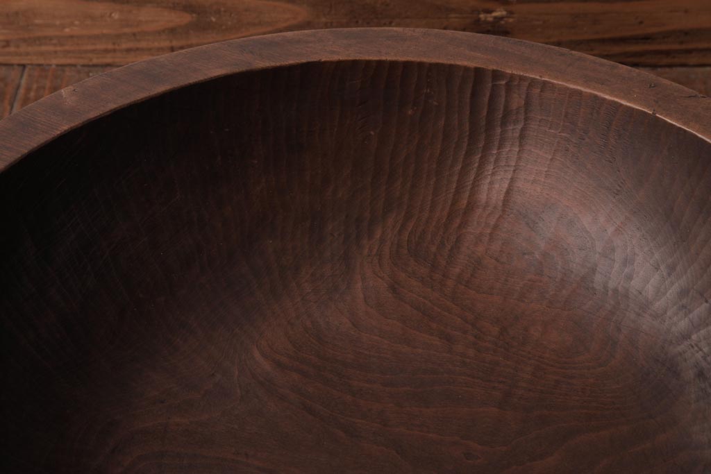 アンティーク雑貨　和製アンティーク　深みのある木味が素敵なこね鉢(ディスプレイ雑貨)