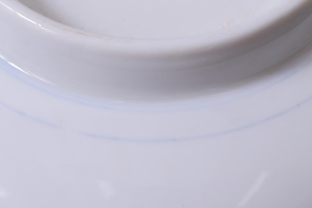 古民具　大正昭和初期　山水図　素朴ながら味わい深い9寸深鉢(深皿、和食器)