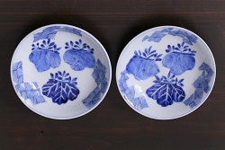 大清光緒年製　色絵染付　四寸皿3枚(伊万里、中国?)(R-052192)