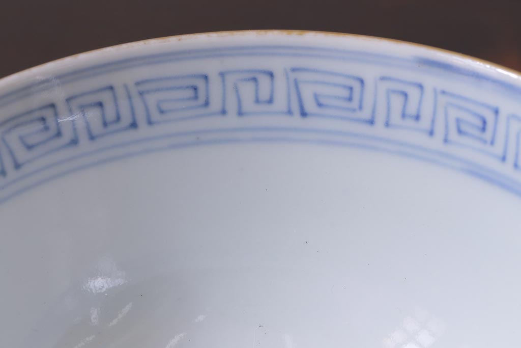 和製アンティーク　古伊万里　江戸期　華やかな色絵染付の蓋つき茶碗2客セット(和食器)