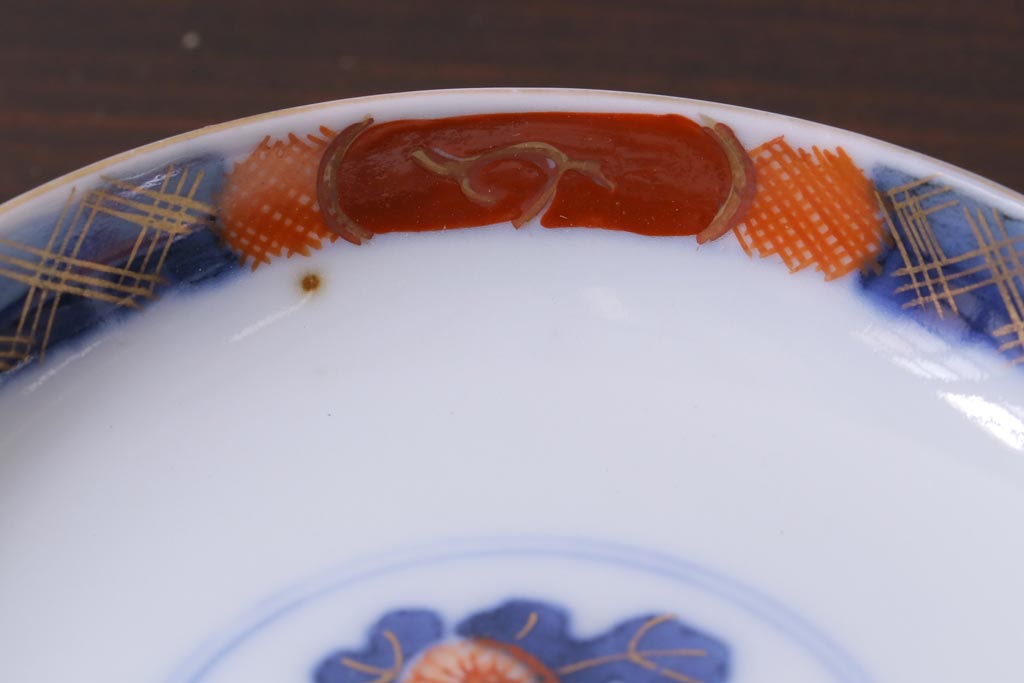 和製アンティーク　伊万里　豊かな彩りを感じる色絵の蓋付き茶碗3客セット(和食器)