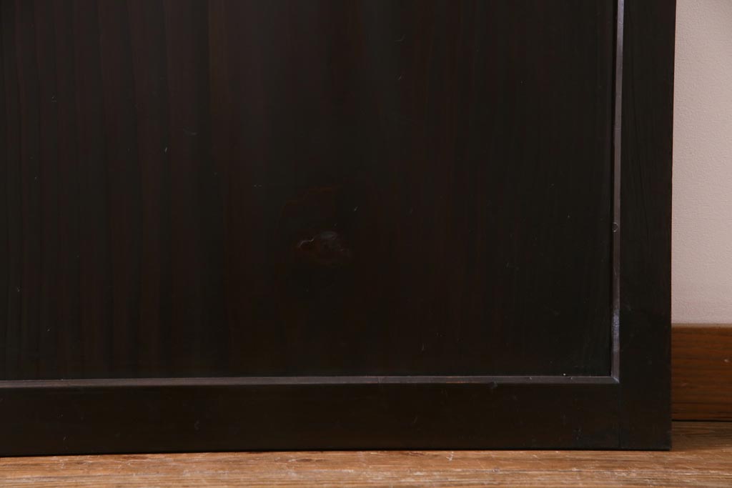 明治期　杉材　漆塗り　幅広サイズで存在感抜群の帯戸2枚セット(板戸)(2)